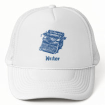Vintage Blue Typewriter Trucker Hat