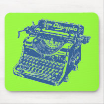 Vintage blue Typewriter Mousepad