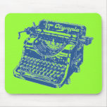 Vintage blue Typewriter Mousepad