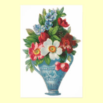 Vintage Blue Vase Poster posters by vintagegiftmall Vintage Blue Vase Poster posters
