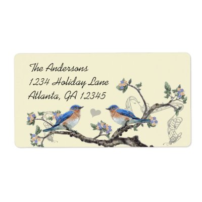 Vintage Bluebird Labels Felt Custom Shipping Labels