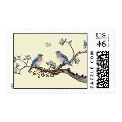 Vintage Bluebirds Stamps