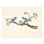Vintage Bluebirds Wedding RSVP Invite