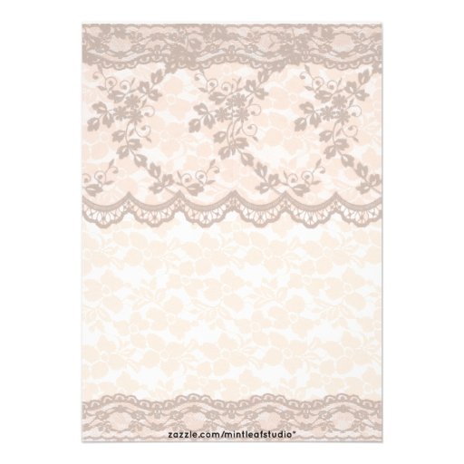 Vintage Blush Pink Lace Wedding Invitation