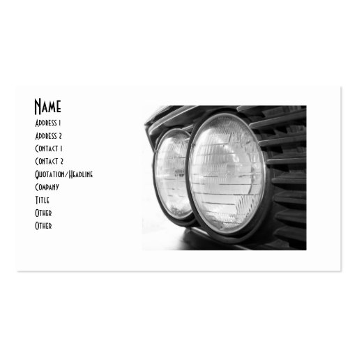 vintage BMW headlights buisness card Business Card Templates (front side)