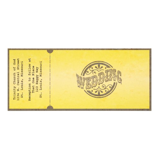 Vintage Boarding Pass Wedding Invitation