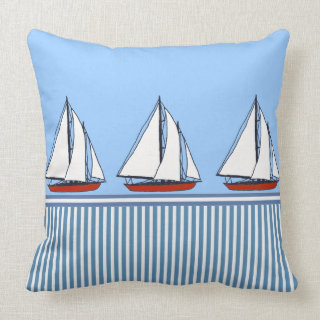 vintage boats nautical stripes cushion pillows