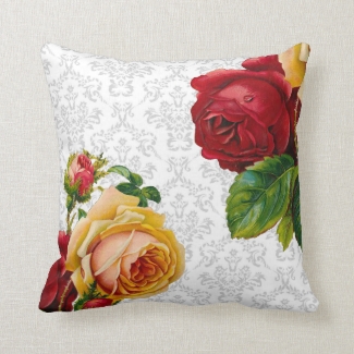 Vintage Bohemian Light Gray Roses Design