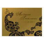 Vintage Boho Chic Paisley Elegant Floral Peacock Business Card Templates
