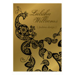 Vintage Boho Chic Paisley Elegant Floral Peacock Business Card Template