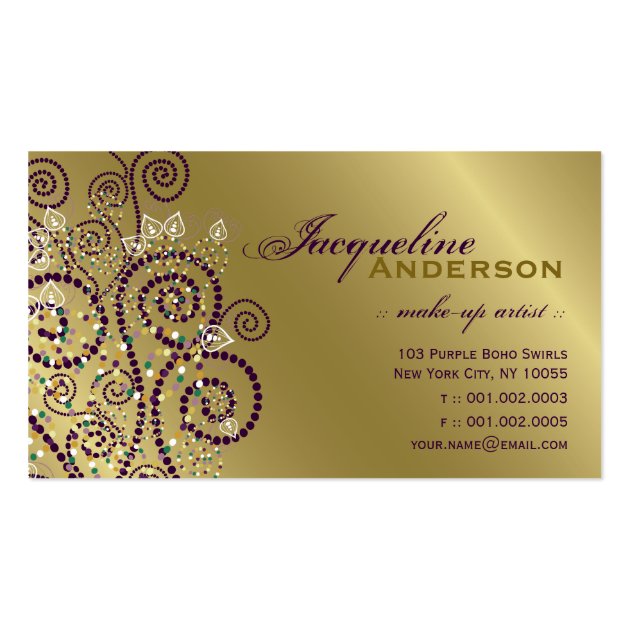 Vintage Boho Purple Spirals Golden Profile Card Business Card Looking for the best boho desktop wallpaper? vintage boho purple spirals golden profile card business card
