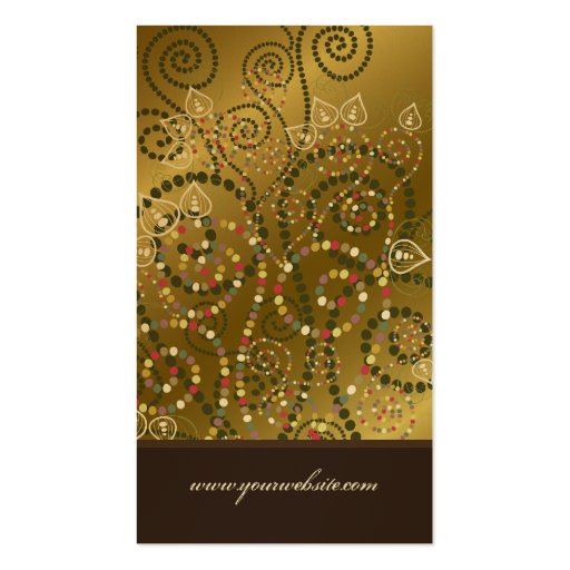 Vintage Boho Spirals Pattern Golden Profile Card Business Card Templates (back side)