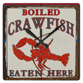 Vintage Boiled Crawfish Eaten Here Clock