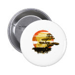 Vintage bonsai tree graphic in sepia tones no back pinback buttons