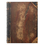 Vintage book cover, retro faux leather bound spiral notebooks