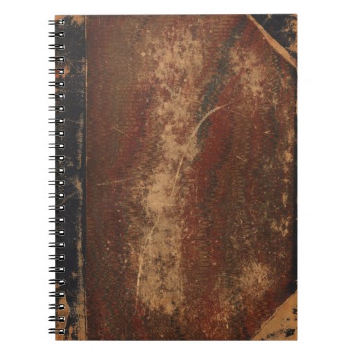 Vintage book cover, retro faux leather bound notebook Zazzle