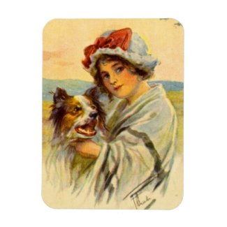 Vintage Border Collie Refrigerator Magnet~Flexible