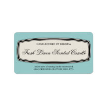 Vintage Border Handmade Candle Label, Pale Blue