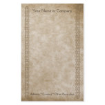 Vintage Borders Tan Customized Stationery