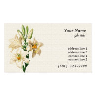 Vintage botanical art lily flowers professional business card