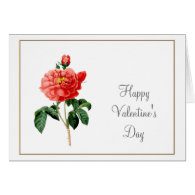Vintage botanical art rose flowers Valentine Greeting Cards