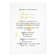 Vintage botanical art white lily flower wedding custom invitations