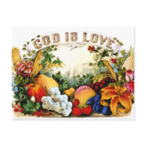 Vintage Bountiful Harvest God is Love 1874