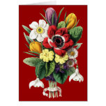 Vintage Bouquet Colorful Flowers Display Greeting Card