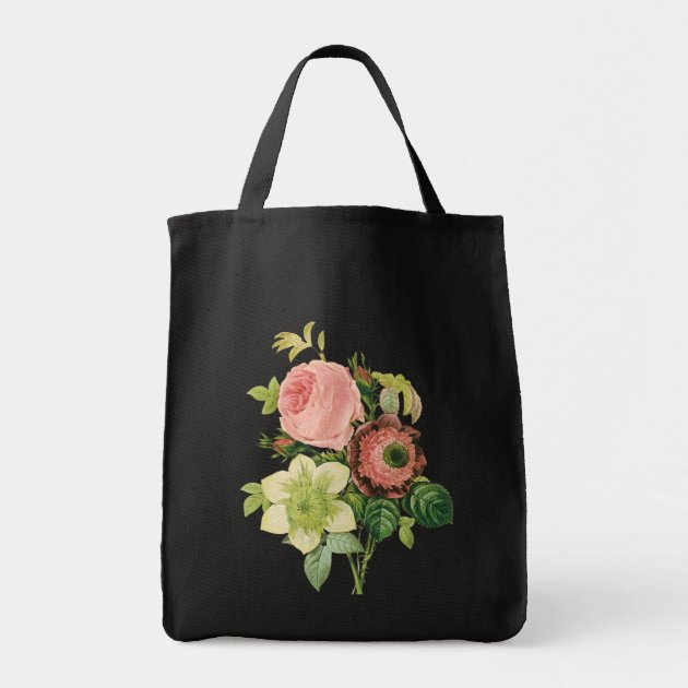 Vintage Bouquet Floral Grocery Tote Bag