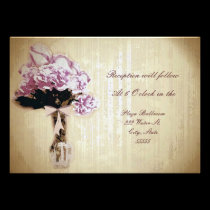 Vintage Bouquet Reception Invitation invitations