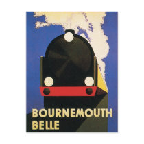 Vintage Bournemouth Belle Train Poster Post Cards