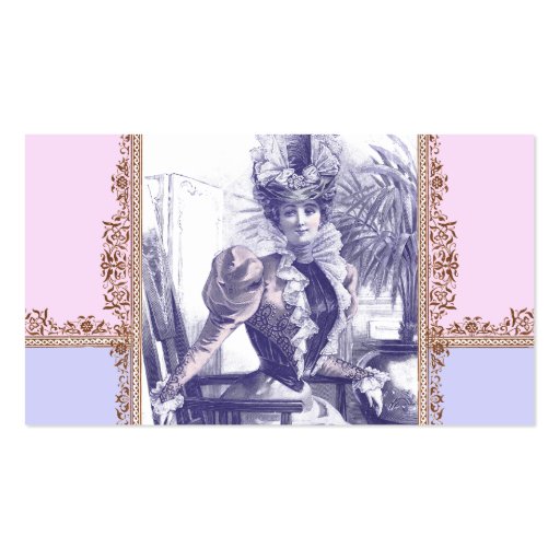 Vintage Boutique - Belle Epoque Victorian Era Diva Business Card Template (front side)