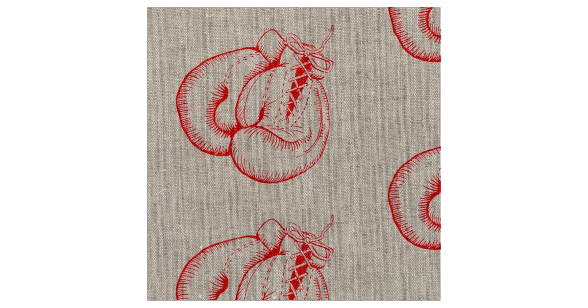 VINTAGE BOXING GLOVES Natural Linen (54" width) Fabric Zazzle