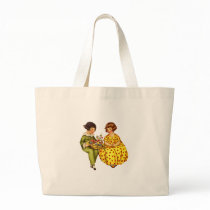 Vintage Boy and Girl Jumbo Tote Bag