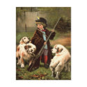 Vintage Boy Hunting Postcard by kimmyklassickorner Vintage Boy Hunting Postcard