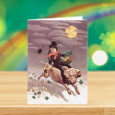 Vintage Boy on Pig Card card