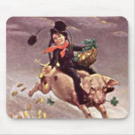 Vintage Boy on Pig Mousepad