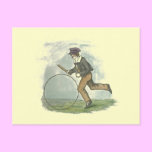 Vintage Boy with Hoop Postcard postcards