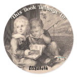 Vintage Boys Bookplate Sticker