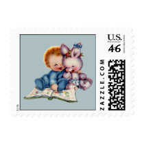 Vintage Boys First Birthday Small Postage