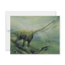 Vintage Brachiosaurus Dinosaur Birthday Party Invitation