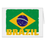 Vintage Brazil Flag Card