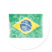 Vintage Brazil Flag stickers