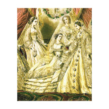 Vintage Bridal Brides Antique White Wedding Canvas Print