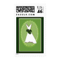 Vintage bridal dress - sage green stamp