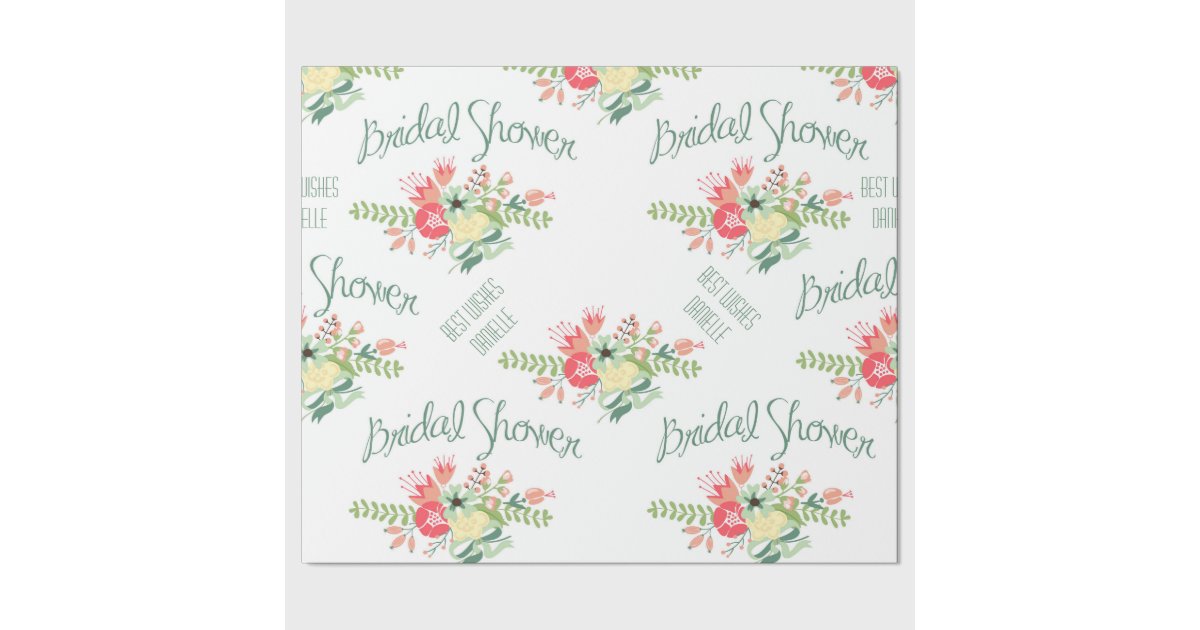 Vintage Bridal Shower Flowers Wrapping Paper Zazzle