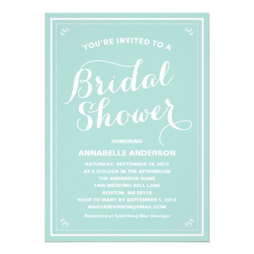 Vintage Bridal Shower Invitation (front side)