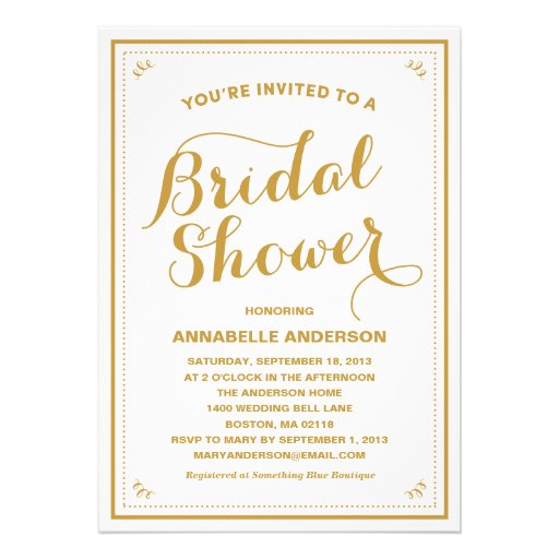 Vintage Bridal Shower Invitation (front side)