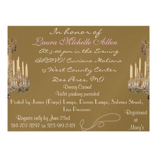 VINTAGE BRIDAL SHOWER INVITATION FAUX Wallpaper