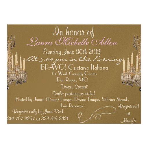 VINTAGE BRIDAL SHOWER INVITATION FAUX Wallpaper